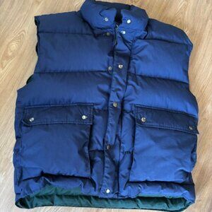 Woodlake Mens Navy Insulated Down & Feather Filled Puffer Vest EUC Large
